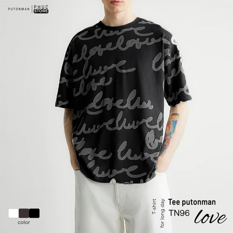 Áo Thun Nam Cotton 4 Chiều Put On Man in Love Form Regular - PHUCSTORE