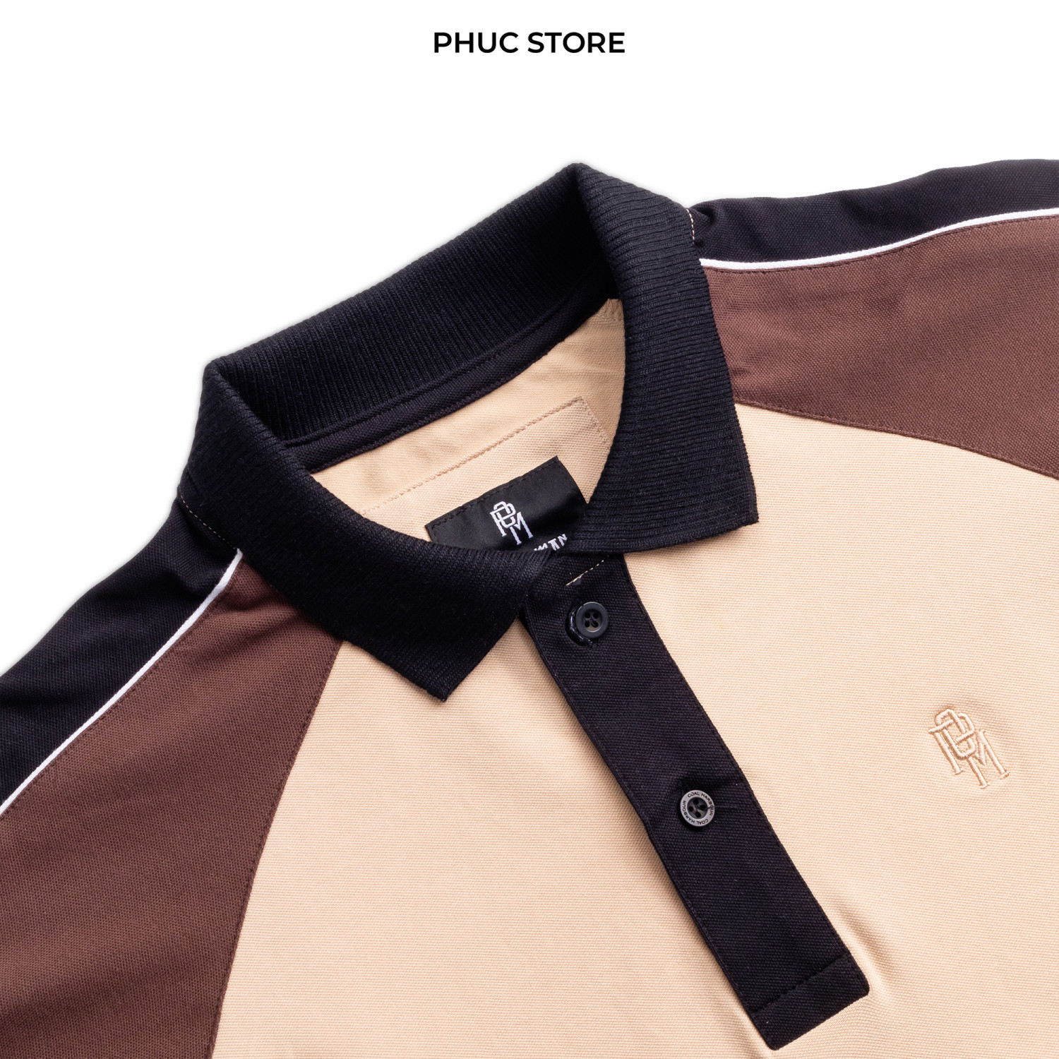 Áo Polo POM tay phối kẻ phucstore (3)