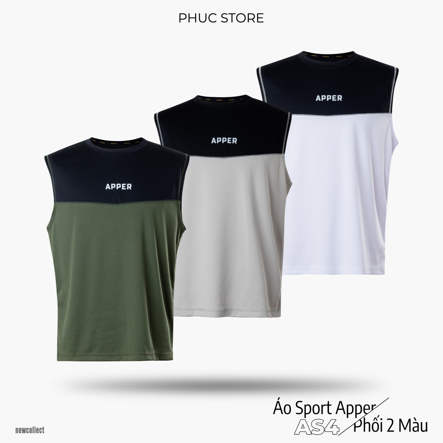 Áo Sport Ba Lỗ Tanktop Thể Thao Nam New Apper Phối 2 Màu - PHUCSTORE