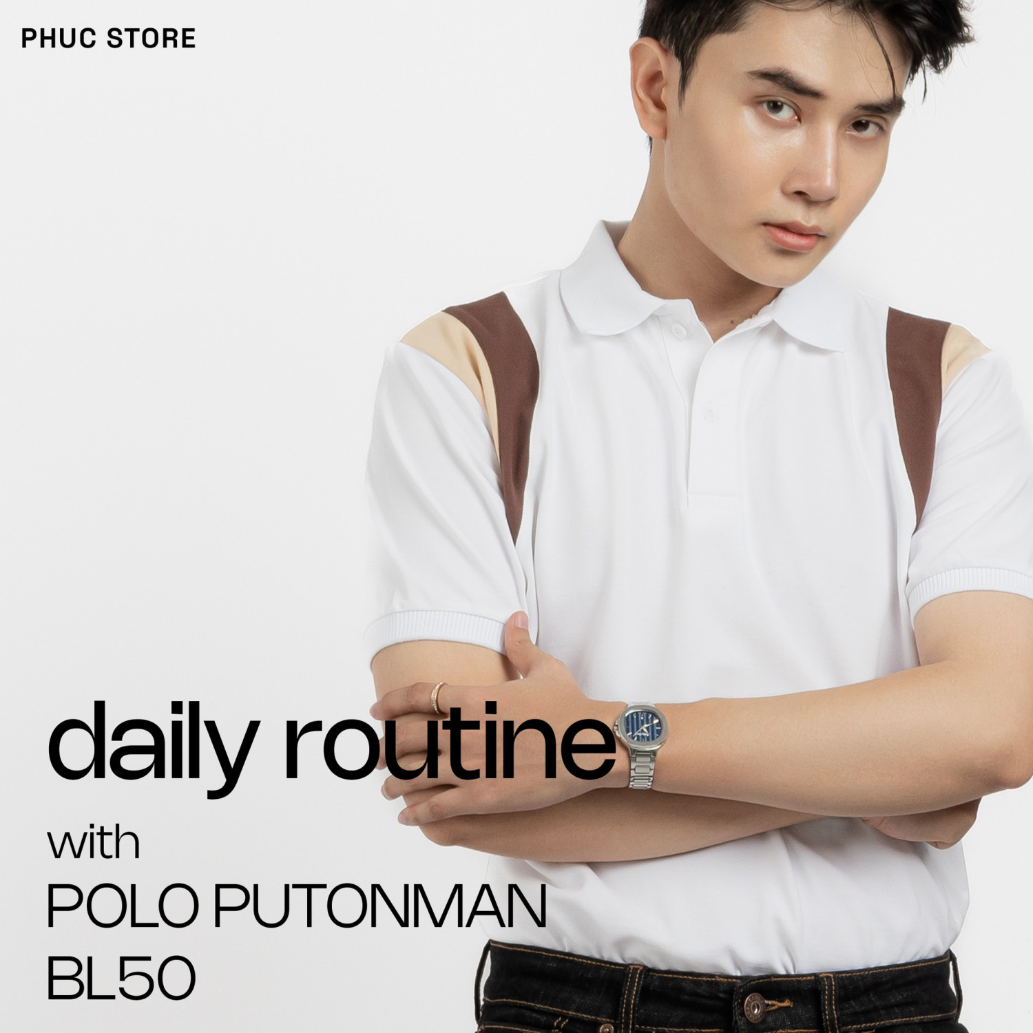 POLO PUT ON MAN PHỐI TAY - PL50 !