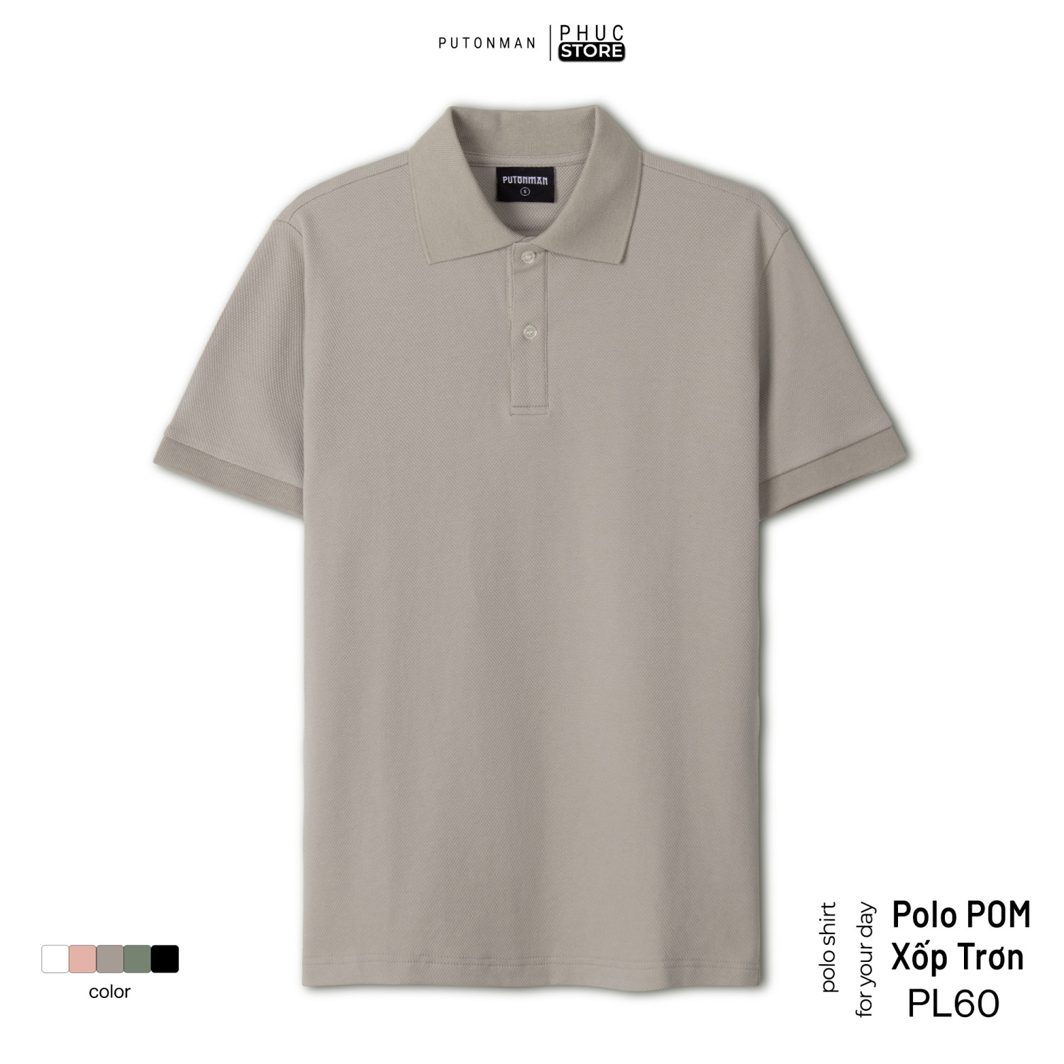 Áo Polo Nam Chất Nỉ Xốp Tổ Ong Basic Put On Man Thanh Lịch & Công Sở Văn Phòng - PHUCSTORE