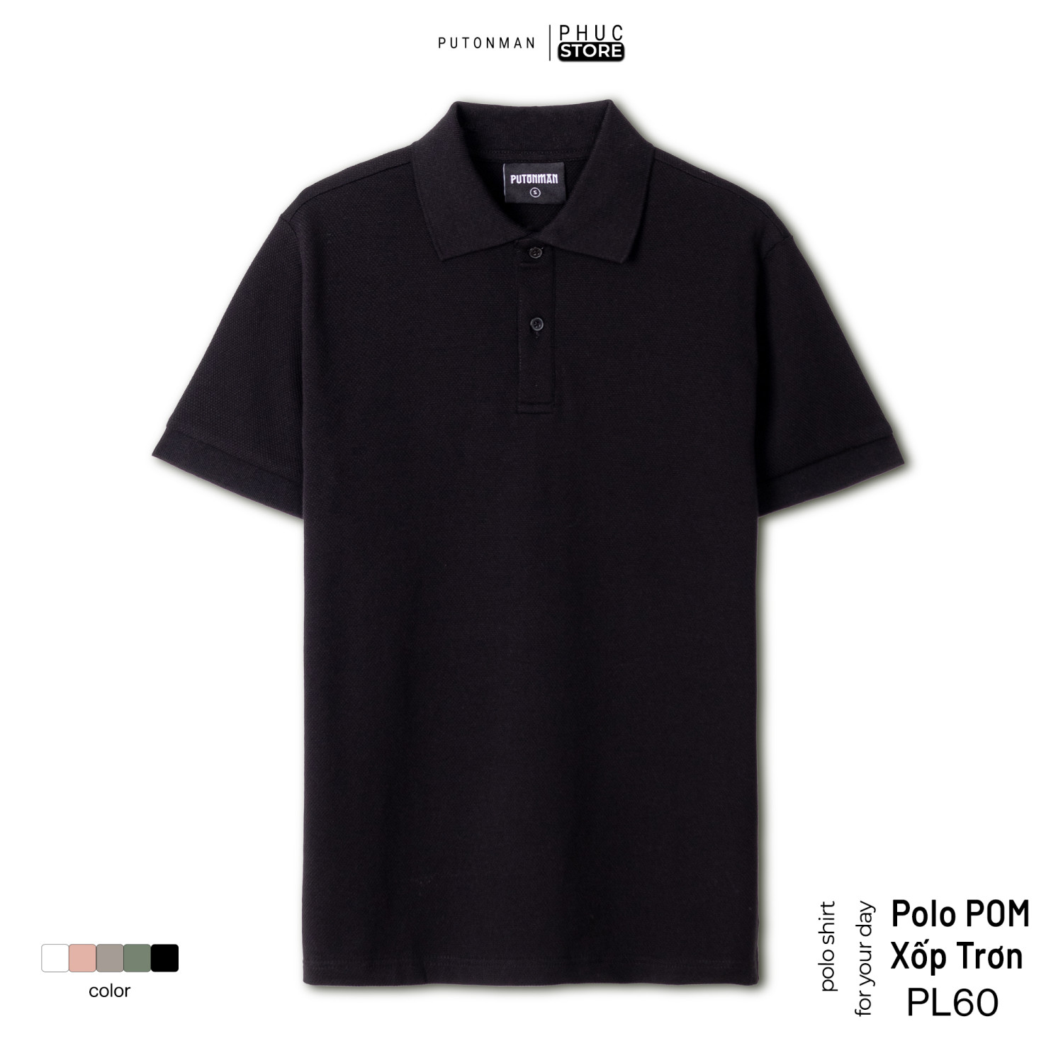 Áo Polo Nam Chất Nỉ Xốp Tổ Ong Basic Put On Man Thanh Lịch & Công Sở Văn Phòng - PHUCSTORE