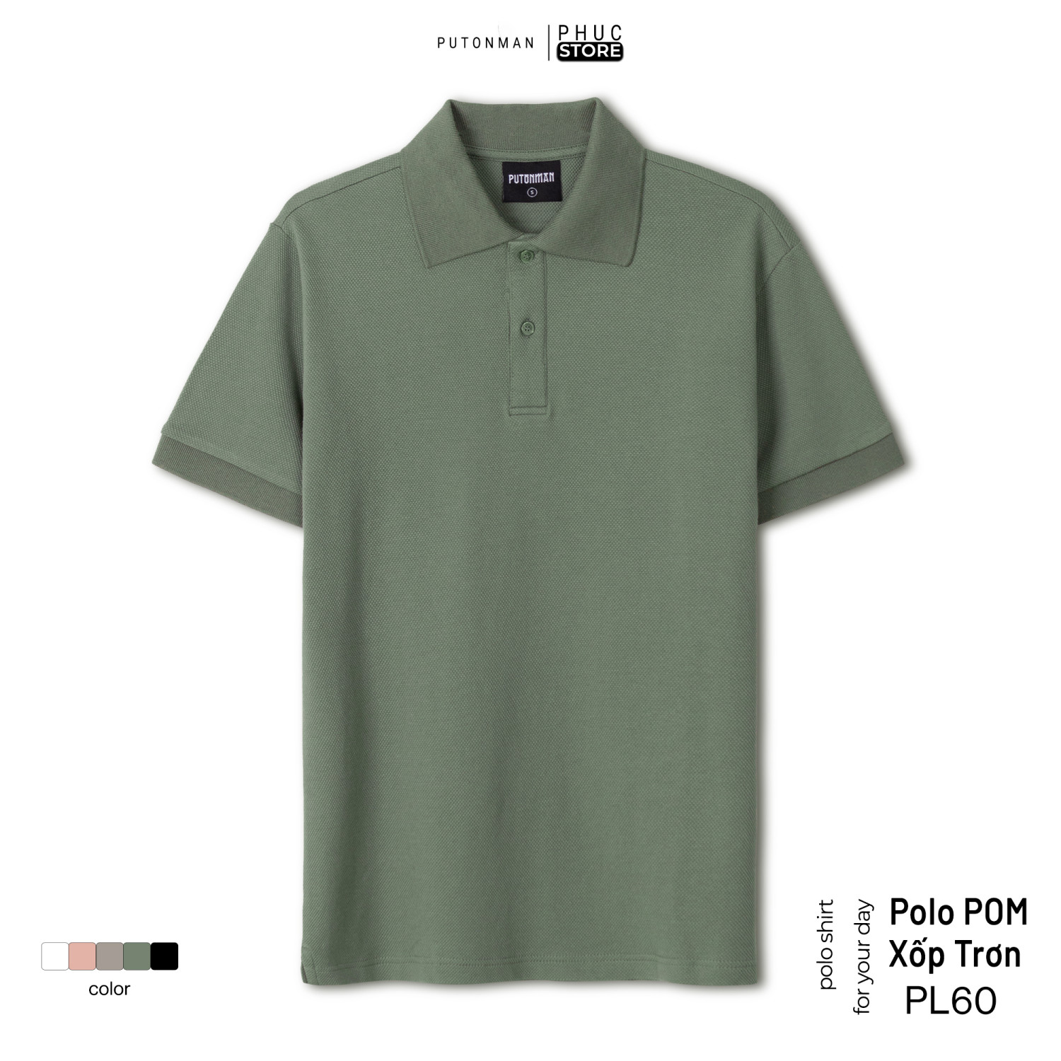 Áo Polo Nam Chất Nỉ Xốp Tổ Ong Basic Put On Man Thanh Lịch & Công Sở Văn Phòng - PHUCSTORE