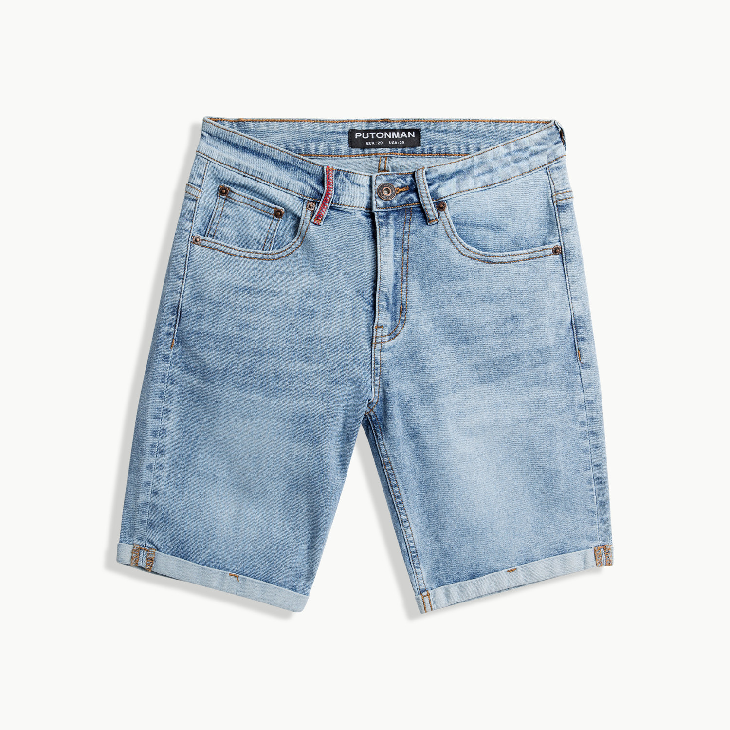 Quần Short Jean Put On Man lật lai