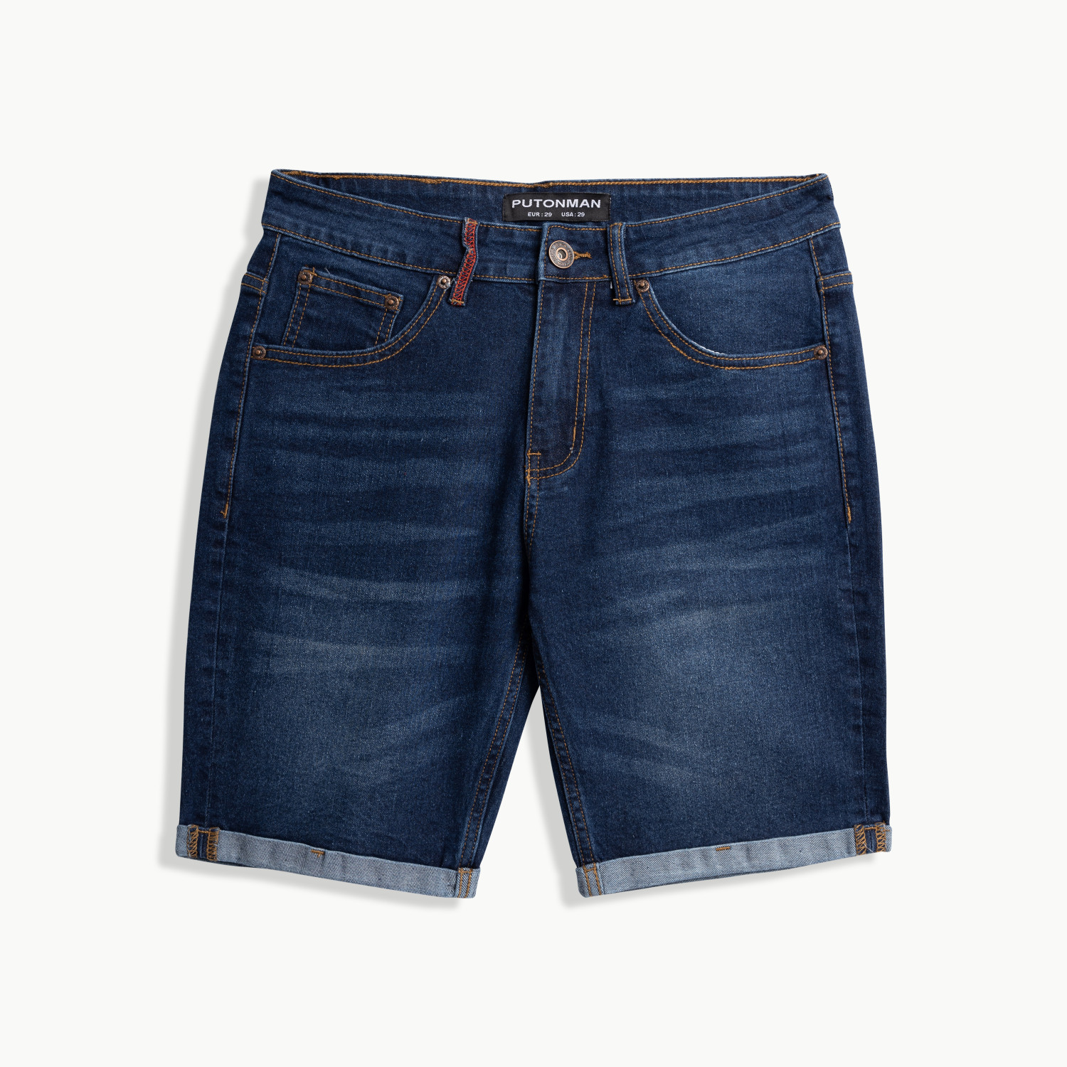 Quần Short Jean Put On Man lật lai